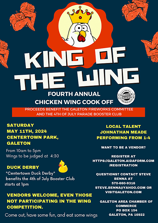 King of the Wing chicken wing cook off poster